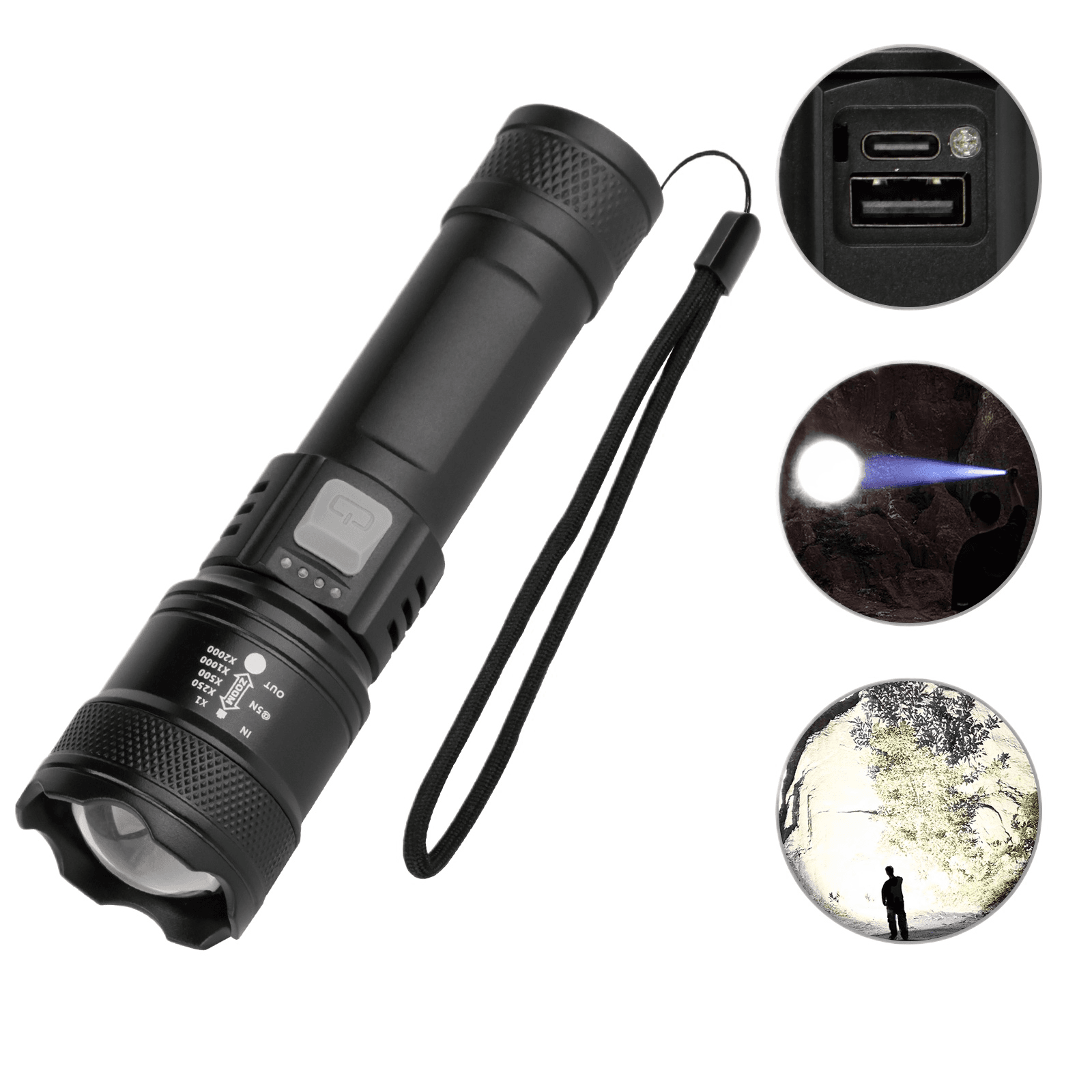 Yorex Outdoor High Lumen Linterna Portable P50 High Power Type-c Rechargeable Lantern...