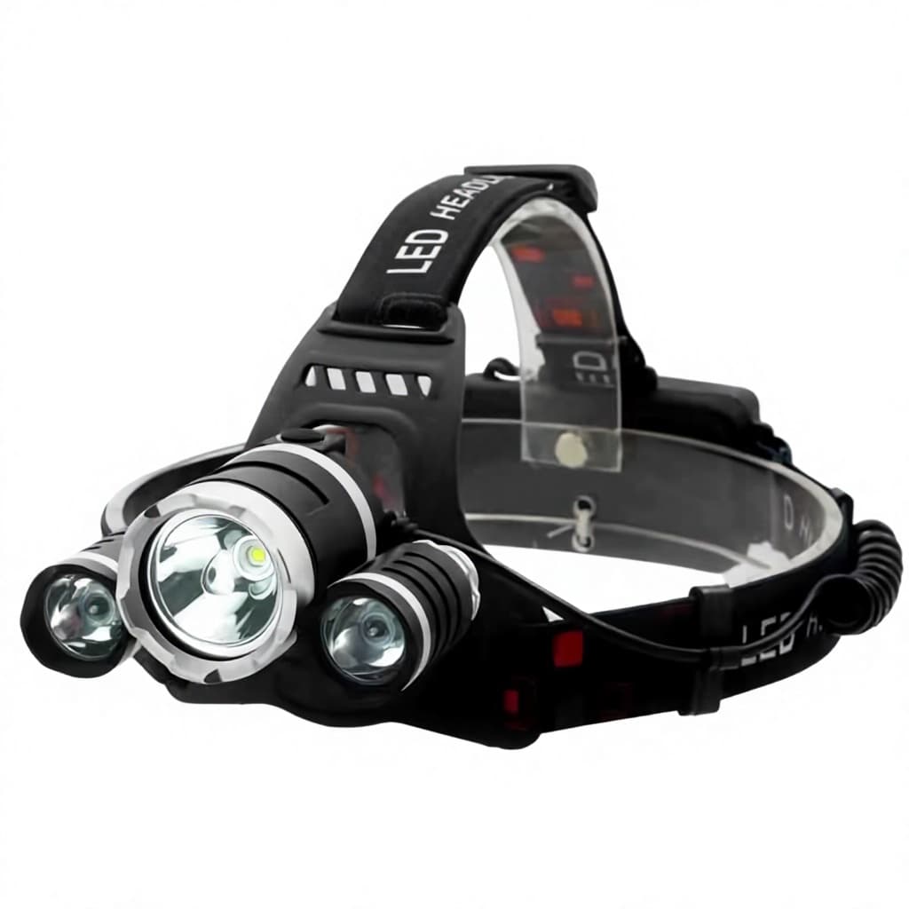 Cross-border T6 Aircraft-headlight Night-fishing Light Outdoor Headlamp 3-LED...