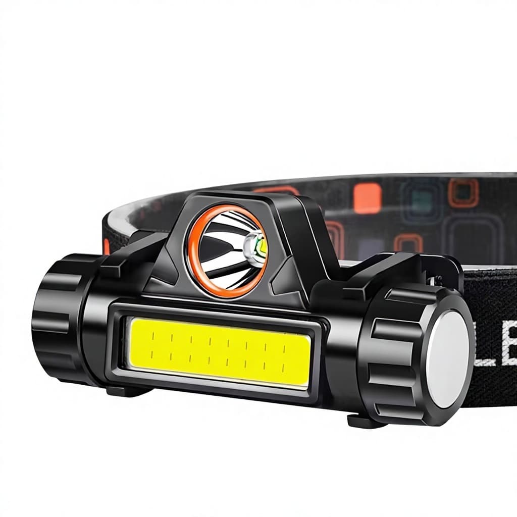 USB-Charged Headlamp High/Low-Beam COB Light Source Outdoor Cycling Fishing Emergency...