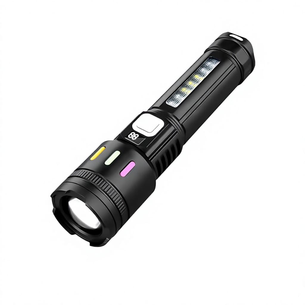 New 2025 LED High-Intensity Tactical Flashlight Rechargeable ABS Body 100-200m Beam...