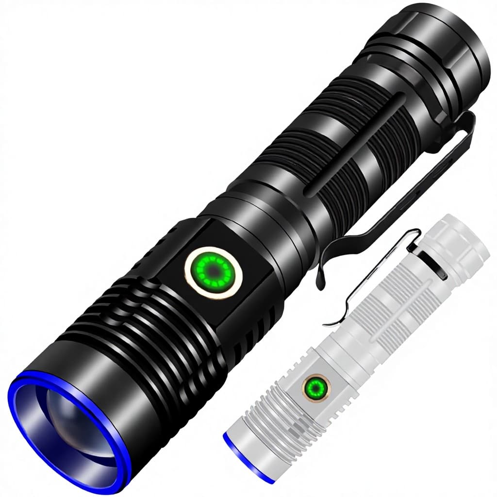 Cross-border Bestseller LED 20W Rechargeable Multi-function White Laser Flashlight...