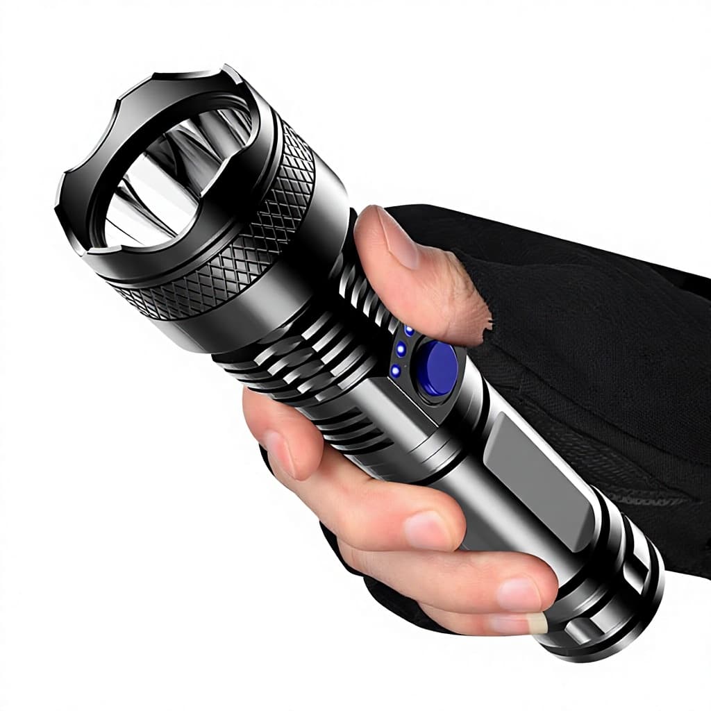 Best-selling ABS High-brightness LED Flashlight USB Charging 360 Rotation 200500m Beam...