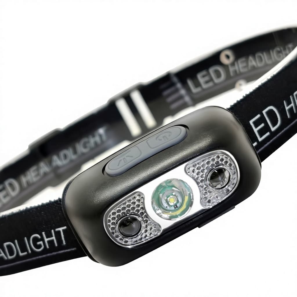 Inductive USB-Charged Rechargeable Battery Headlamp 360-Degree Rotation for Camping...