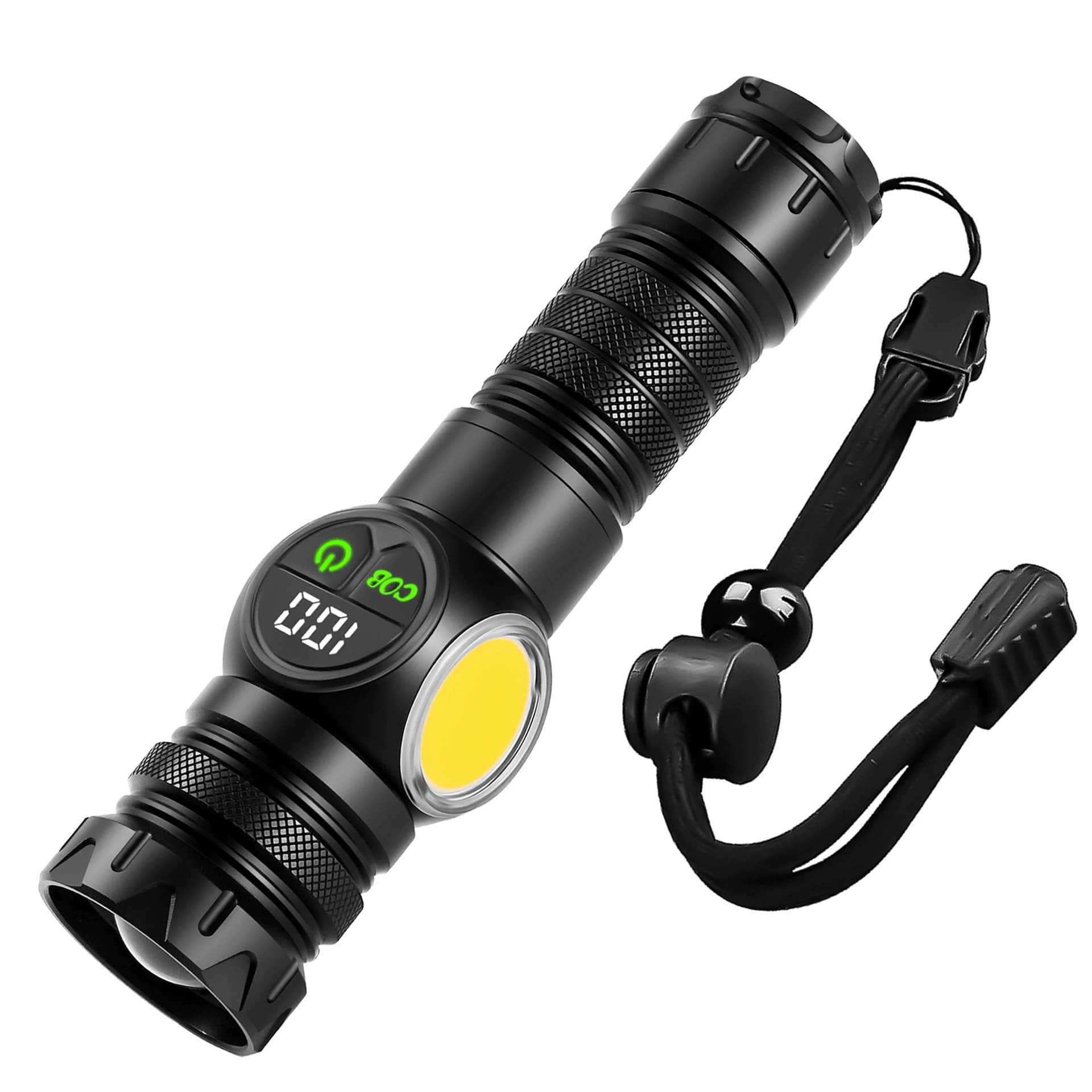 30W Powerful Zoomable Torch Light COB Side Light Lantern USB Rechargeable Tail Magnet...