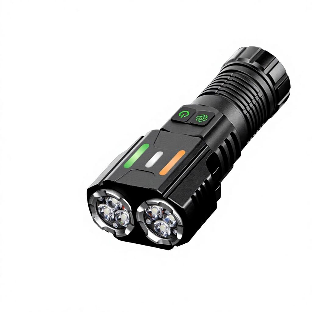 Six-Lamp White High-Power Bright LED Flashlight COB Side Light Long Battery Life...