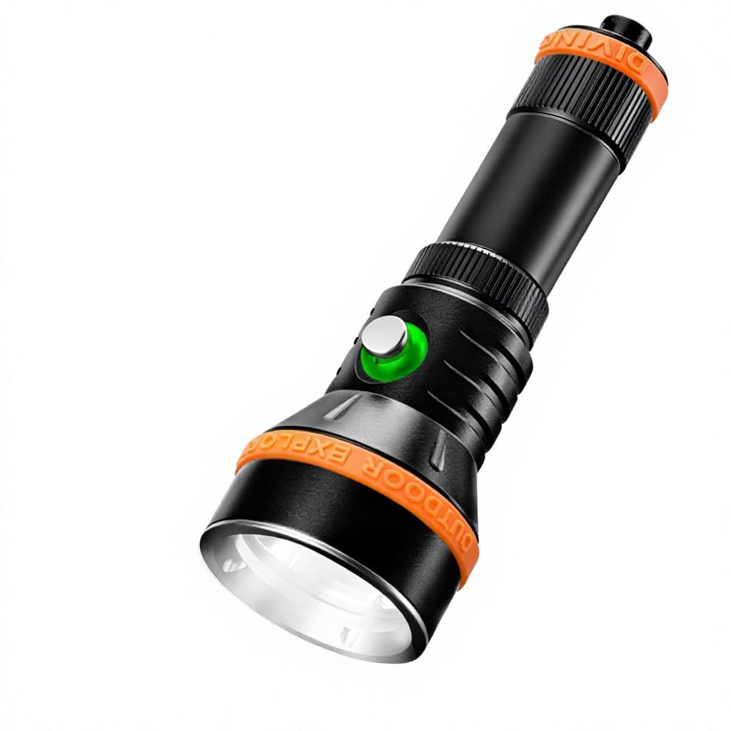 100-meter Professional Diving Flashlight Featuring 42R LED Beads 3000 Lumens...