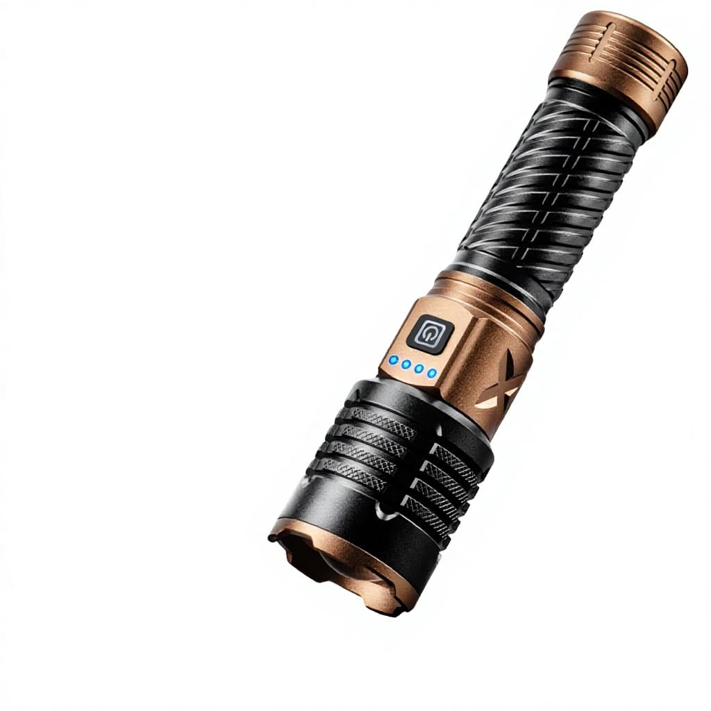 Ultra-bright Telescoping Zoom High-power White LED Flashlight Outdoor Power-level...