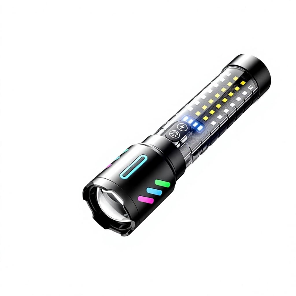 Cross-border New-style Long-runtime High-brightness Rechargeable Flashlight Zoom COB LED...