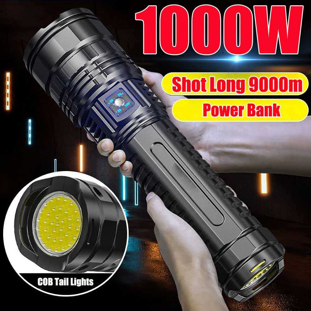 High Power 30000 Lumens Super Bright Long Range Telescopic Zoom Rechargeable COB...