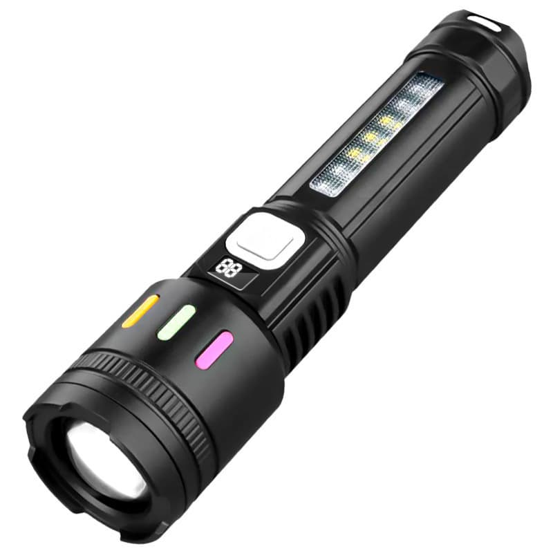 10W LED Powerful Zoomable USB Rechargeable Power Display Torch Light IP55 Rated...