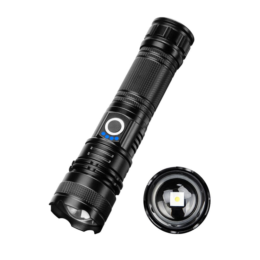 10,000 Lumen Zoomable Rechargeable Tactical Flashlight